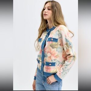 FROM PARIS FRANCE Floral Print Women's Jacket